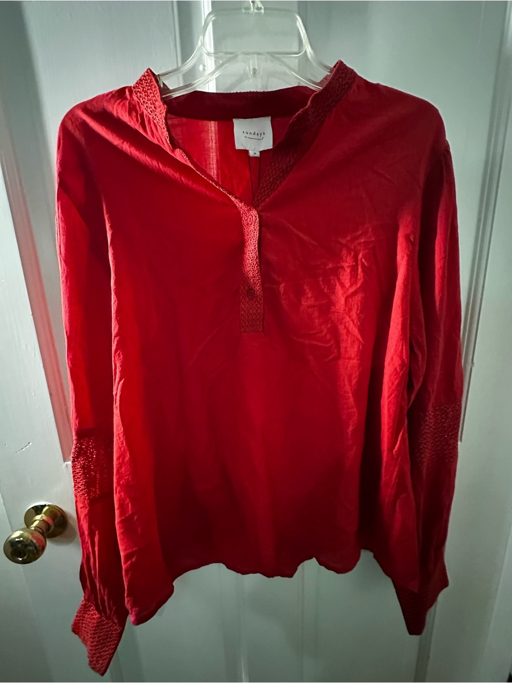 Sunday Bright Red Long-Sleeve Top